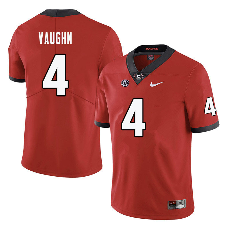 Men #4 Sam Vaughn Georgia Bulldogs College Football Jerseys-Red